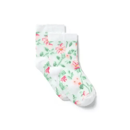 Baby White Floral Baby Floral Sock by Janie and Jack