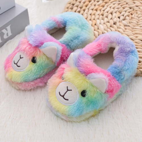 VerPetridure Toddler Baby Boys Girls Cozy House Slippers Warm Plush Winter Soft Sole Cotton Slipper for Kids Non-Slip Cute Cartoon Animal Indoor Shoes