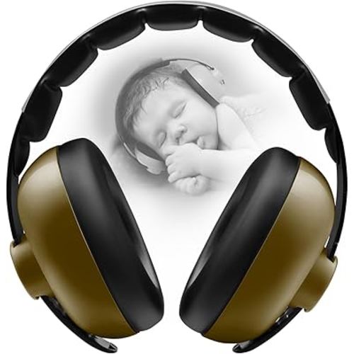 Baby Headphones - Infant Ear Protection for Babies | Baby Earmuffs Noise Cancelling Headphones 3-36 Months | Baby Travel Essentials for Outdoor - Army Green