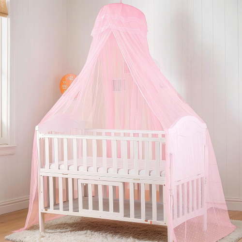Baby Crib Bed Mosquito Net: Crib Canopy, Princess Bed Canopy, 2025 New 50D Breathable Canopy Crib Mesh, Mosquito Net for Bed Canopy Curtains Girls Boys Toddler Bedroom Decoration Accessories (Pink)