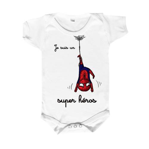 personalized humor baby bodysuit, spiderbaby superhero baby, original spiderman fanart, birth gift, baby cotton bodysuits