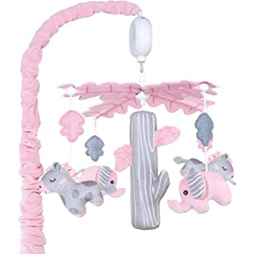 Upgraded Blublu Park Baby Mobile for Crib with Music, Baby Crib Mobile with Hanging Rotating Toys Woodland Nursery Decor for Newborn Baby Boys Girls, Digital Music Box with 35 lullabies(Elephant)