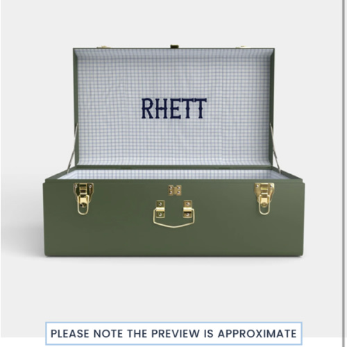 Grand Classic Trunk - Green - Picnic in Blue / Embroidery