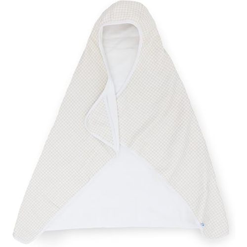 Little Unicorn Cotton Muslin & Terry Hooded Towel, Larger Size 1-6 Years (Tan Gingham)