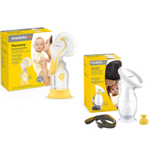 Medela Manual Breast Pump Set - Perfect Pair Bundle, Includes Harmony Manual Breast Pump & Silicone Breastmilk Collector