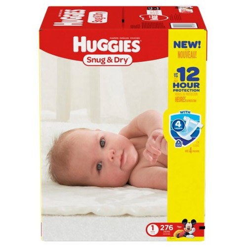 HUGGIES® Snug & Dry Diapers, Economy Plus Pack (Select Size), Size: Size 1 (276 count)