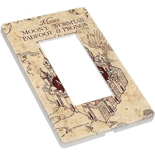 Harry Magic Light Switch Plate Cover Decorative Panel Receptacle Switch Plates and Electrical Outlet Covers Wall Plate for Boys Girls Kid Bedroom, Bathroom Kitchen Home Decor (Single Rocker, Map)