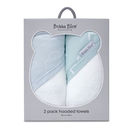 Bubba Blue Nordic 2 Pack Hooded Towel Sky/Mint