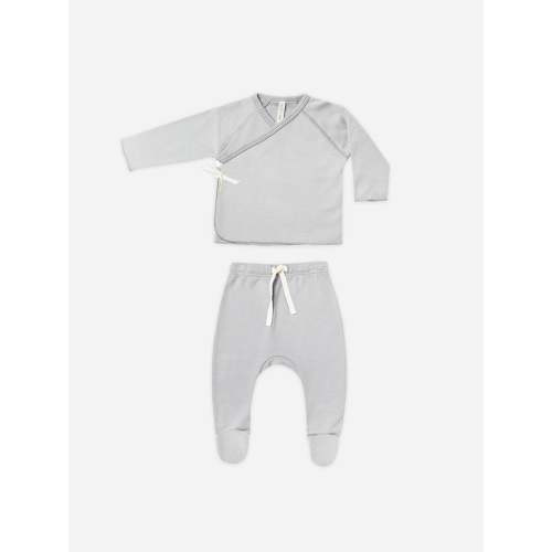 Wrap Top + Footed Pant Set || Cloud