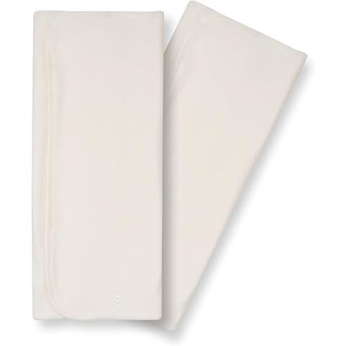 Nora's Nursery 3 Layer Cotton Prefolds 2 Pack with Snaps | Super Soft, Reusable, and Absorbent Cloth Diaper Liners | Gentle Cotton Diapering Solution for Babies