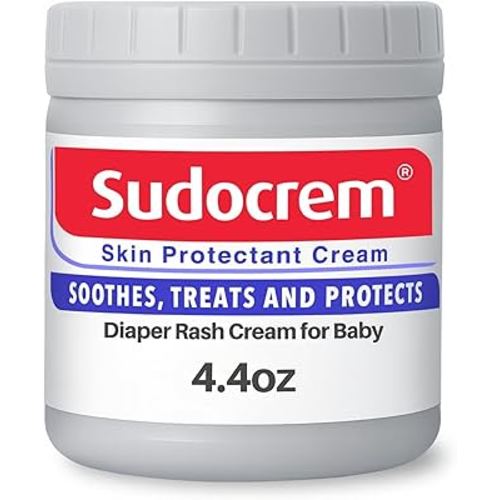 Sudocrem Diaper Rash Cream for Baby's Skin, Triple Action Diaper Rash Paste that Soothes, Treats and Protects, 15.29% Zinc Oxide Cream - 4.4oz (125g)