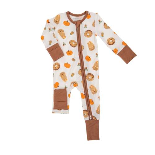 2 Way Zipper Romper - Pumpkin Spice Latte