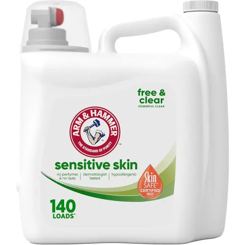 ARM & HAMMER Sensitive Skin Free & Clear, 140 Loads Liquid Laundry Detergent, 140 Fl oz