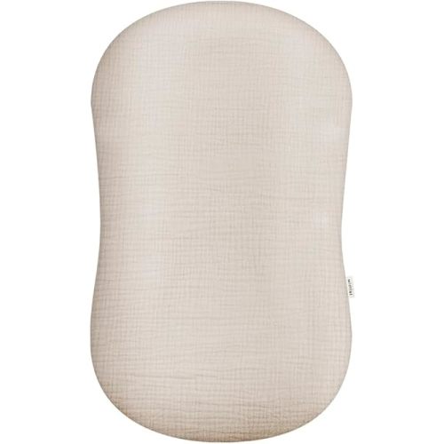 Muslin Baby Lounger Cover, Newborn Lounger Cover, Soft Cotton Breathable Lounger Pillow for Boys Girls Infant, Cover Only (Beige)