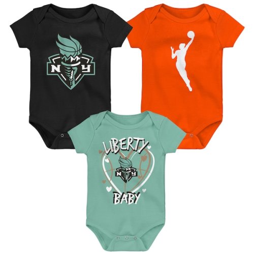 New York Liberty Outerstuff Newborn Slide Home 3-Piece Creeper Set
