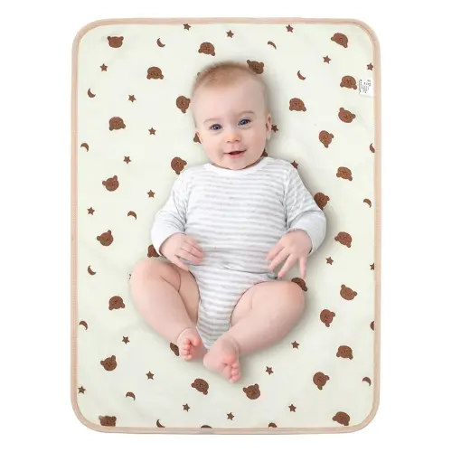 Muslin Diaper Changing Pad, Waterproof Diaper Change Liners for Baby, Leakproof Quick Drying Pads, Portable Diaper Changing Mat for Travel, Reusable Incontinence Underpads Protectors