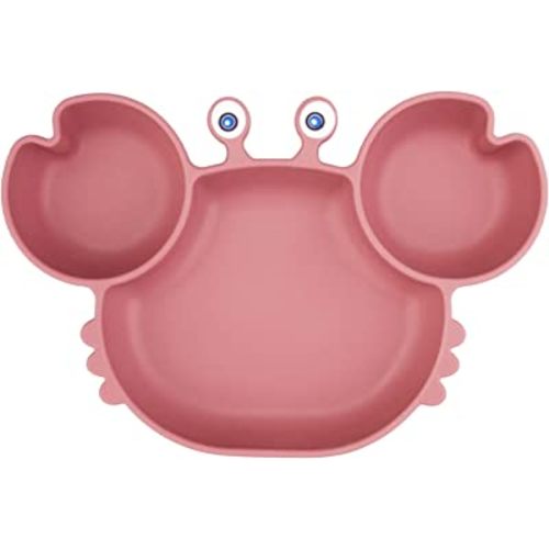 Lightening Corp Baby Plate Silicone Suction Toddler Plates, Divided Dishes for Toddler Kids, Self Feeding, BPA Free, Microwave and Dishwasher Safe (SP-21)