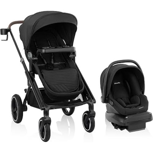 Evenflo Transformer Stroller to Wagon Travel System Featuring LiteMax NXT Infant Car Seat - Pitch Black