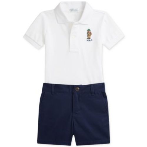 Baby Boys Mesh Polo Shirt & Chino Short Set