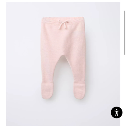 BOW KNIT FOOTED LEGGINGS 1-3 months- Pink | ZARA United States