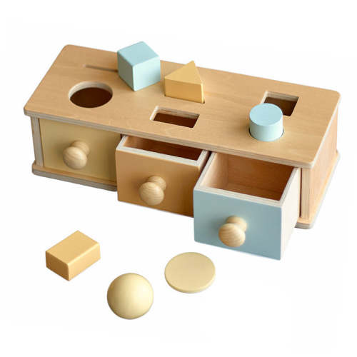 Montessori 3 in 1 Multi-Function Box - Coin Box Shape Sorter for Early Development