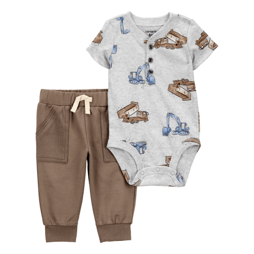 Baby 2-Piece Construction Print Henley Bodysuit Pant Set - Carter's | Carter's