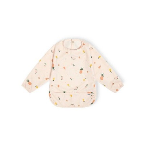 Lalo Long Sleeve Smock Bib - Grapefruit Fruit