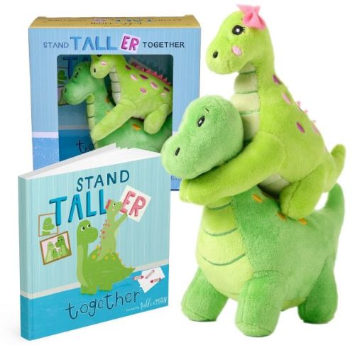 Tickle & Main 3 Pcs New Big Brother Gift for Boys, Includes Big Brother/Little Sister Dinosaur Stuffed Animals and Storybook