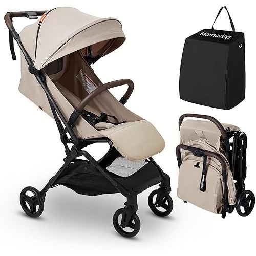 MAMAZING Ultra Air Lightweight Baby Travel Stroller with Carbon Fiber Frame, Compact & Airplane-Friendly, One-Handed Fold, 11.6 lbs, Perfect for Toddlers, Simply Taupe