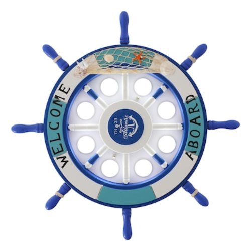 Oukaning Boat Rudder 1-Light 24.41-in Brushed Blue LED Flush Mount Light HG-YYQDXQ-5120 at Lowes.com