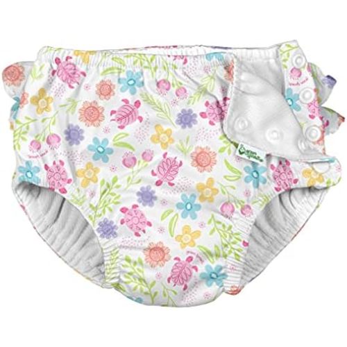 green sprouts Snap Reusable Absorbent Swimsuit Diaper, Light Pink Pinstripe, 24 Month