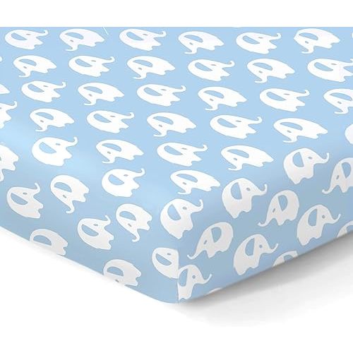 100% Organic Cotton Fitted Sheets for Standard Crib and Toddler Mattresses/Pads 28” x 52” and up to 6” Thick. Boys and Girls. Fits, Dream On Me, Lullaby, Safety 1st, Newton, and Other Brands. Boy