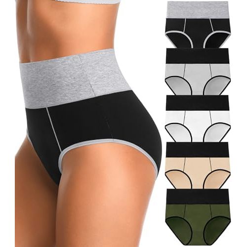 High Waisted Postpartum Underwear Womens Cotton Underwear Soft Breathable Full Coverage Stretch Panties Multipack