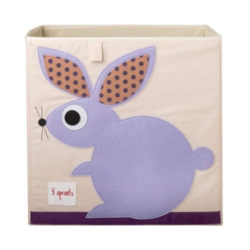 3 Sprouts Cube Storage Box - Organizer Container for Kids & Toddlers - Rabbit