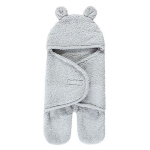 Hudson Baby Unisex Animal Faux Shearling Baby Outdoor Stroller Sack Wrap, Gray, One Size