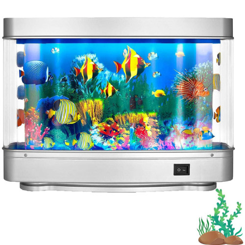 2024 New Upgrade Fish Lamp Decor Fake Fish Tank Mini Aquarium Artificial Fish Tank With Moving Fish Sensory Lamp