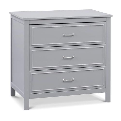 daVinci Charlie 3 Drawer Dresser - GREENGUARD Gold Certified Small Dresser with Drawers Chest for Nursery - Bedside Nightstand - Wooden Cabinet for Bedroom, Living Room, Closet - Easy Assembly, Grey