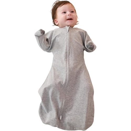 ZIGJOY Baby Transitional Swaddles for Newborns: 0.5 Tog Arms Up Sleep Sack 3-6-12 Months Soft Cotton Shark Fin 2 Way Zipper