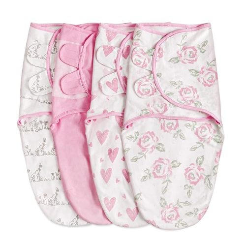 Organic Baby Swaddle Sleep Sacks, 4-Pack Swaddles for Newborns Baby Essentials, Infant 0-3 Months, 100% Cotton Soft & Snug Adjustable Wrap Nursery Swaddling Blankets Improves Sleep