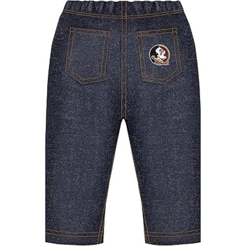 Creative Knitwear College Baby Infant & Toddler Denim Jeans, Stretchy Pants, Dark Wash, Team Logo, (0 Months - 4T)
