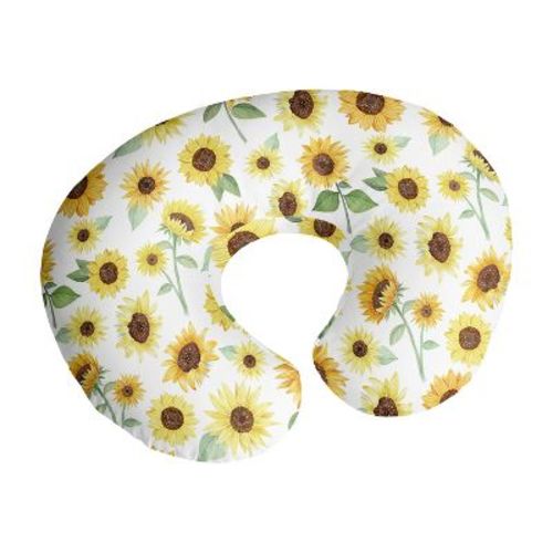 Sweet Jojo Designs Girl Support Nursing Pillow Cover (pillow Not Included) Sunflower Yellow Green And White