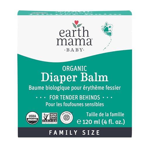 Earth Mama Organic Diaper Balm | Diaper Cream with Calendula | Calm Skin Baby Essentials for Diaper Bag |Multipurpose Baby Ointment, 4-Fluid Ounce