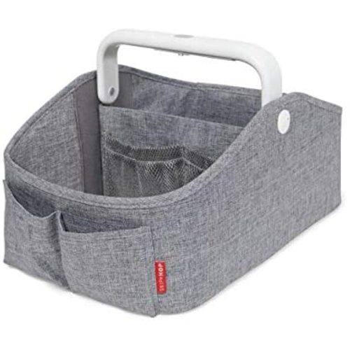 Skip Hop Diaper Caddy Organizer with Touch Sensor Night Light, Nursery Style, Heather Grey , 15x9.5x8.5 Inch (Pack of 1)