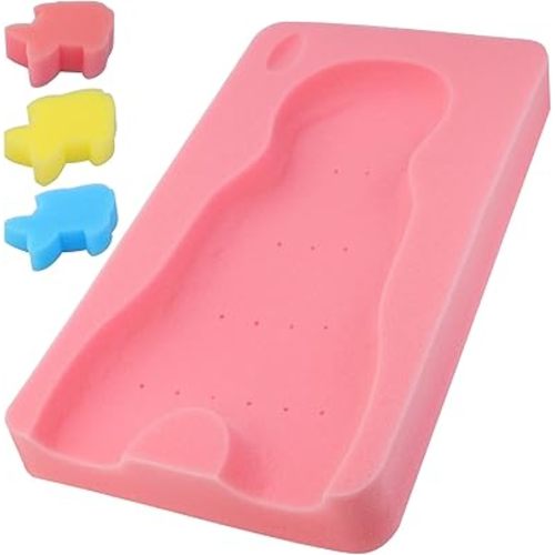 Baby Bath Cushion - Infant Bath Mat with Foam, Odor Free (Pink)
