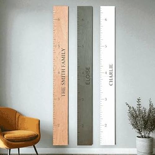 Headwaters Studio Personalized Wooden Growth Chart for Kids – Wall Height Ruler for Child Growth Tracking, Wooden Height Chart for Boys & Girls, Nursery & Home Decor, 63" Tall