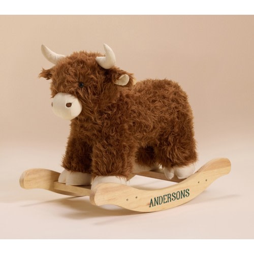 Highland Cow Critter Plush Nursery Rocker