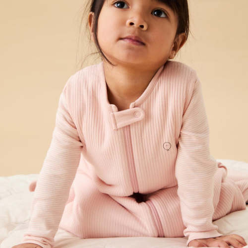Ribbed Front Opening Sleep Sack 1.5 TOG Ribbed Blush / 0 - 6 M