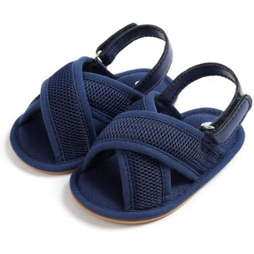 COSANKIM Infant Baby Boys Girls Summer Sandals Non Slip Soft Sole Toddler First Walker Crib Shoes (0-18 Months)