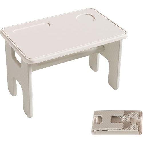 UNICOO - Children's Plastic Foldable Multifunction Table, Children's Art Craft Study Activity, Picnic and Entertainment Table, Toddler Folding Table (White & Gray)