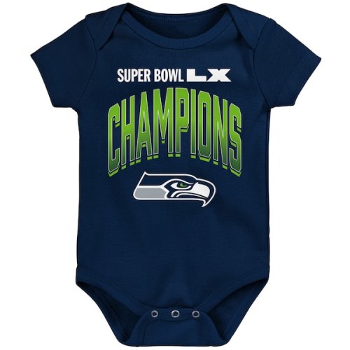 Infant Outerstuff College Navy Seattle Seahawks Super Bowl LX Champions Arch Bodysuit